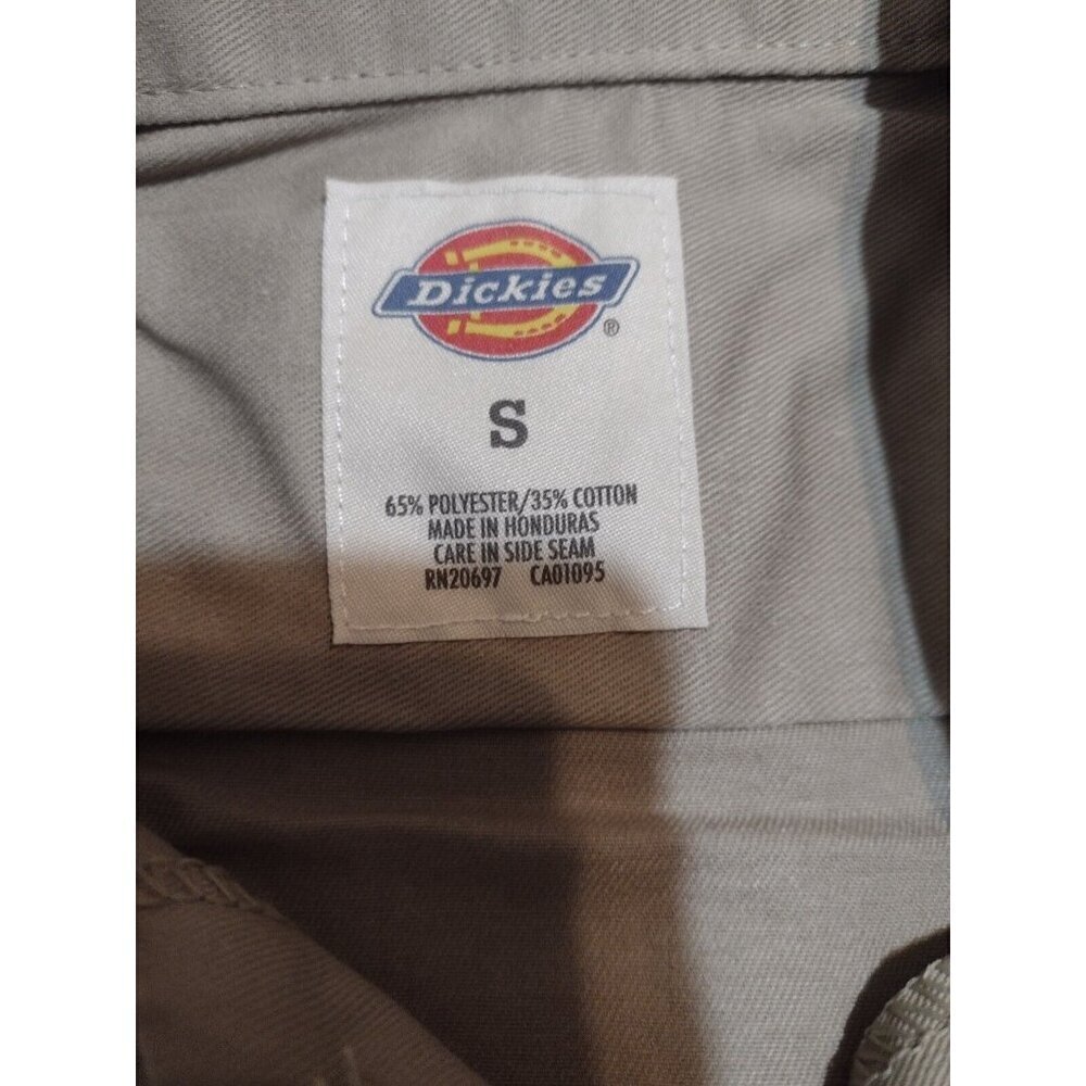 New NWT Men's Dickies Short Sleeve Work Button Shirt Small S Brown Khaki - Picture 7 of 10